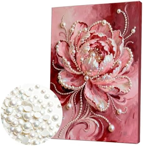 DIY Pearl Painting with Frame, Creative Design, Handmade Stress-Relieving Home Wall Decoration, Includes Frame and Tools-Flowers-2 - Image 6