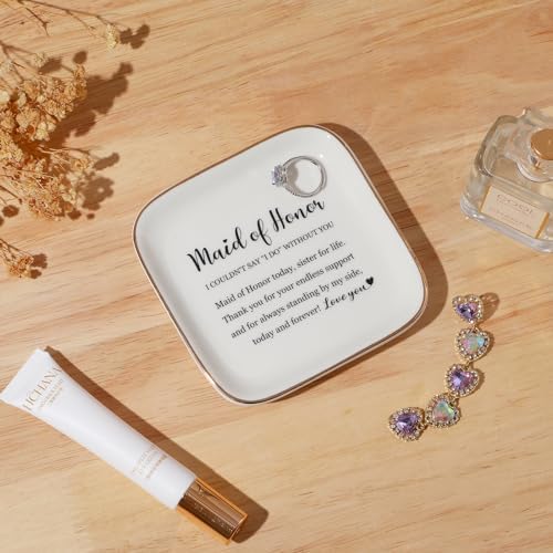 Maid of Honor Sister Ring Dish Trinket Tray Wedding Bridal Shower Gift - Image 2