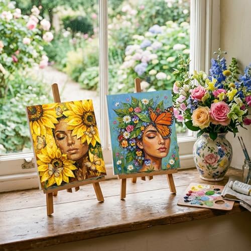 Ctosree 12 Pcs Pre Drawn Canvas for Painting,Butterfly Blooms,8 x 10 Inch - Image 2