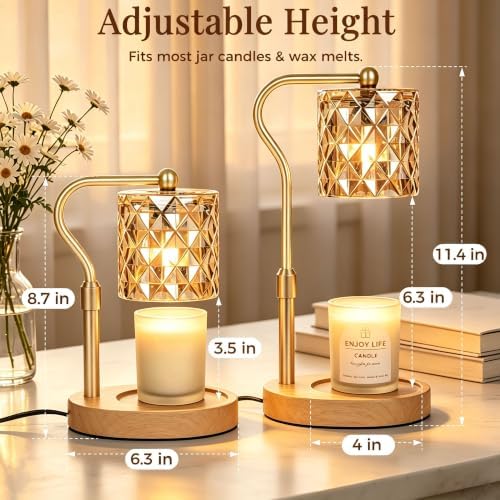 Candle Warmer Lamp with Timer Dimmable, Mother's Day/Birthday Gifts for Women Mom Her, House Warming Gifts New Home, Wax Melt Warmer Modern Farmhouse Decor for Yankee Candle (Diamond-Nature) - Image 2