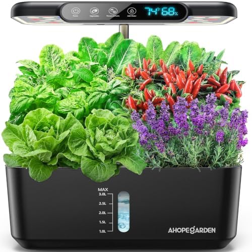 Ahopegarden Hydroponics Growing System: 10 Pods Temp ＆ Humidity Display by Ahopegarden