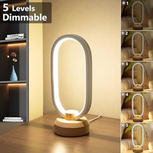 Table Lamps for Bedroom Modern LED Oval Slim Nightstand Bedside Lamp - Image 3