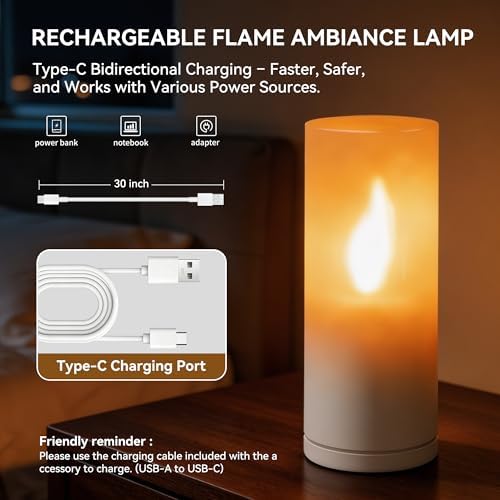 Remote Controlled Flame Lamp, 13 Color Rechargeable, 1 PC - Image 3