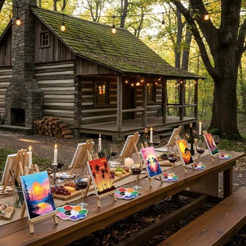 Cholemy 148 Pcs 24 Set Pre Drawn Canvas Paint Kit Adults, Sunset - Image 7