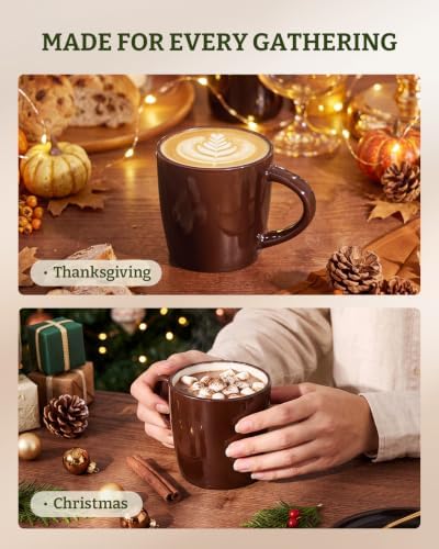 famiware Coffee Mugs Set of 8, Milkyway 13 oz Ceramic Cup Set with Handle - Image 7