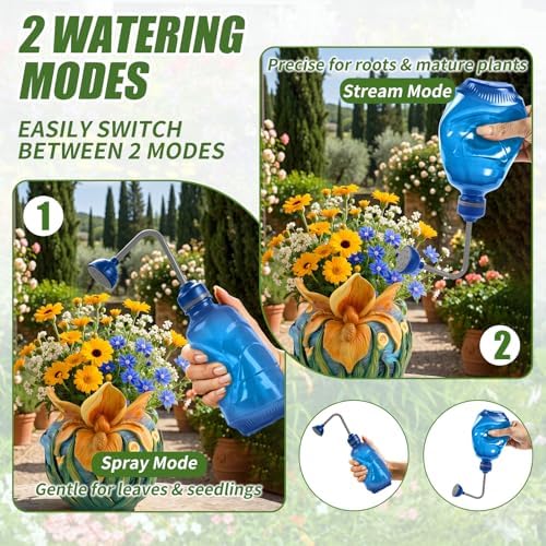 Precision Spout 0.45L Watering Can – Perfect for Delicate Seedlings - Potted Plants - Blue - Image 4