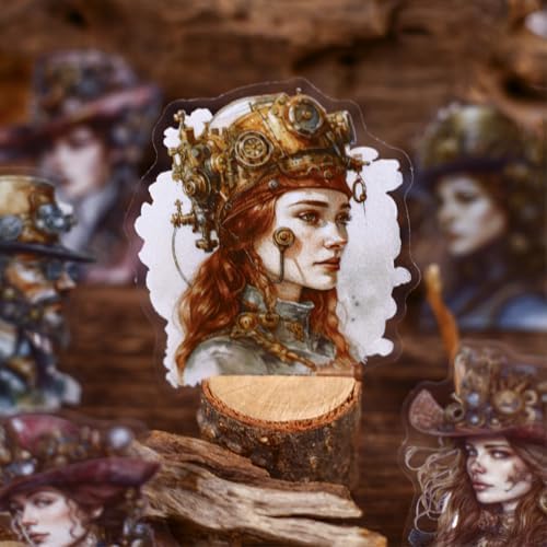 Alideco 120pcs Scrapbook Stickers Vintage Steampunk Character Scrapbooking Junk Journal Crafts Embelishment Decoration Stickers (zhengqishidai) - Image 4