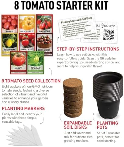 Tomato Growing Kit – Grow 8 Varieties of Delicious Tomatoes – Non-GMO Heirloom Seeds, Complete Indoor & Outdoor Tomato Seed Kit, Our Tomato kit is Perfect for Home Gardens & Fresh Cooking - Image 2