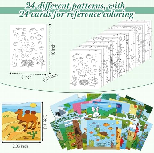 Sherr 24 Pcs Pre Drawn Canvas for Adult, Animal, 8 x 10 Inch - Image 2