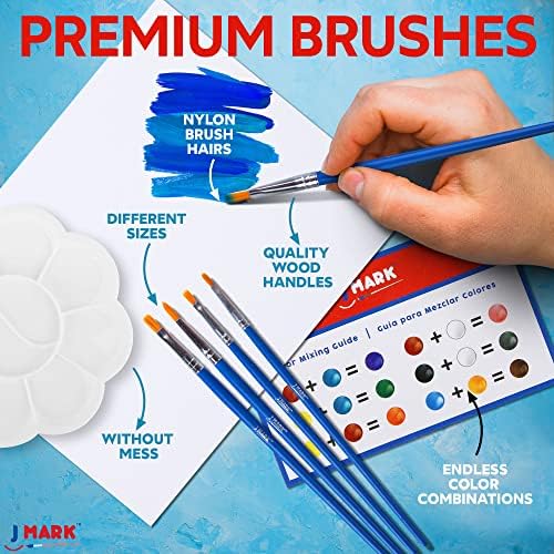 J MARK Paint and Canvas Set – Mini Canvas Acrylic Painting Kit with Wooden Easel, Canvases, Acrylic Paint, Brushes & Palette, Canvas Paint Set, Painting Kit for Adults & Kids - Image 6