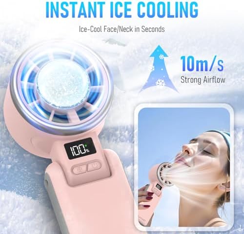 PlayHot Portable Handheld Cooling Fan, Travel Essentials, Gifts for Women - Image 2