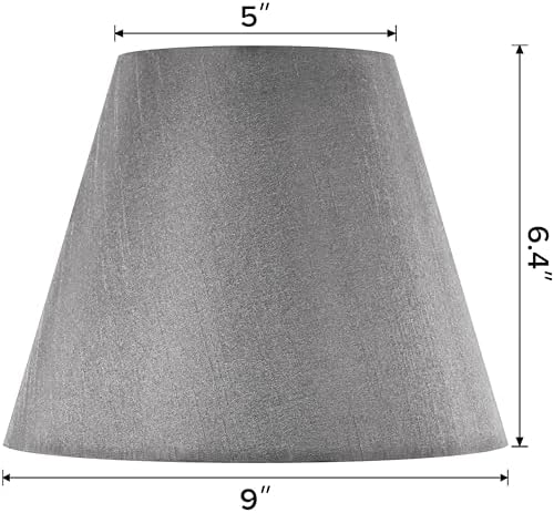 GO&SO Small Mini Lamp Shades Set of 2,5"×9"×6.4" Gray Bell Shade Replacment - Image 3