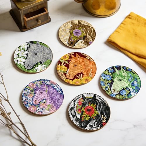 Leatrice Horse Diamond Art Coasters Set Diamond Painting Kits for Adults - Image 6