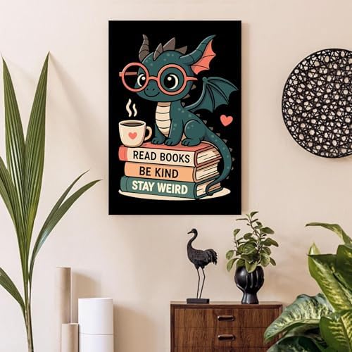 Gemozaic Framed Paint by Numbers Kit for Adults - Black Dragon & Books - Image 3