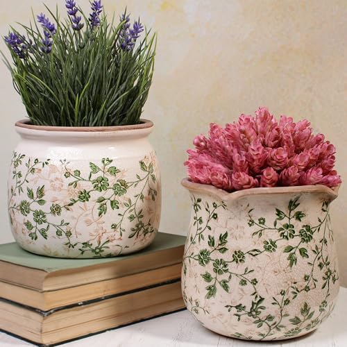Vintage Country Ceramic Vase and Planters, English Cottage Garden Decor - Image 6