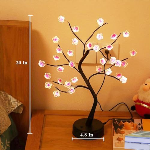 OURBAOFU 20'' 36 LED Cherry Blossom Sparkly Fairy Spirit Tree Lights - Image 4