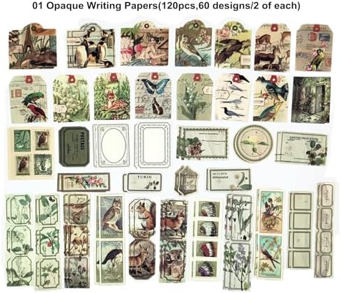 Esweny 200PCS Vintage Scrapbooking Supplies Pack, Aesthetic Scrapbook Sticker Paper Art Journaling Kit for Junk Journals,Planner,Cottagecore Decor Gifts (Green Series) - Image 6