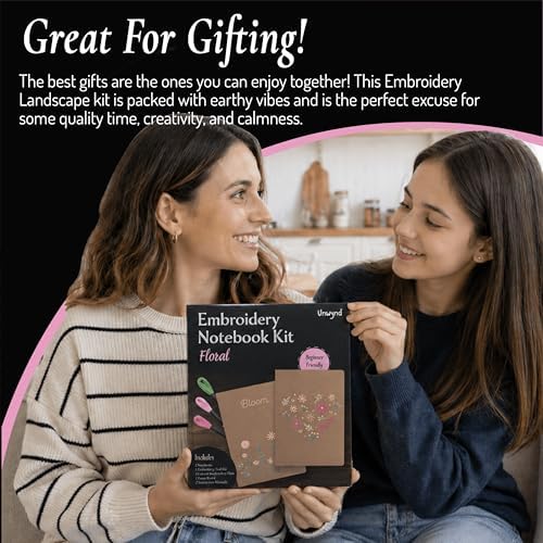 Unwynd Notebook Embroidery Kit Floral for Adults, Beginners, Cross Stitch - Image 3