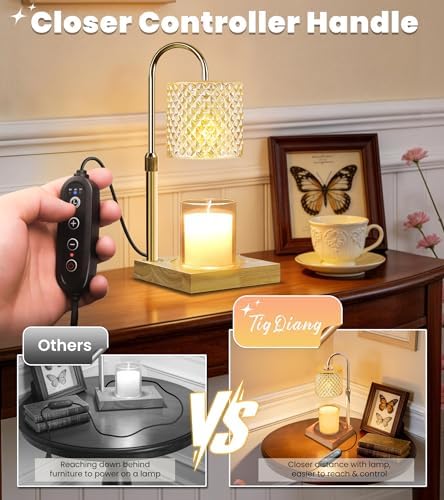 TigQiang Elegant Candle Warmer Lamp, Height Adjustable, Women Gifts, Brass - Image 5