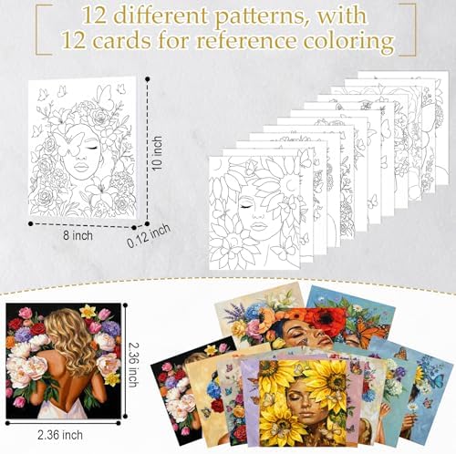 Ctosree 12 Pcs Pre Drawn Canvas for Painting,Butterfly Blooms,8 x 10 Inch - Image 3