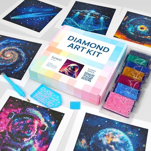LuwoArte 6 Pack Space & Cosmic Diamond Art Kits for Adults Beginners by LuwoArte