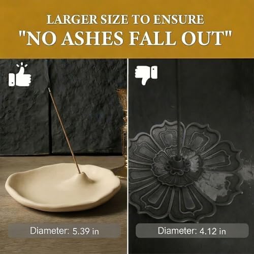 Minimalist Stone Sand Incense Holder – Handcrafted Modern Minimalist Incense Stick Holder for Meditation, Yoga, Aromatherapy Home, Office Decorative Burner (Off-White) - Image 5