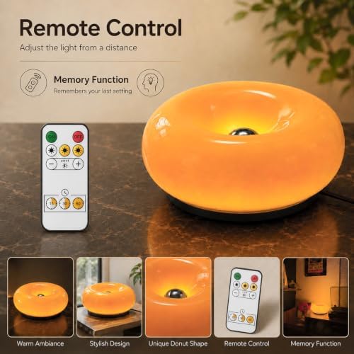 Orange Donut Table Lamp,Ambient Lighting Lamp,Aesthetic Room Decor - Image 6