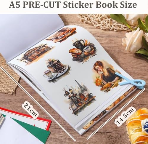 Snycler Sticker Book for Journal 20 Sheets Vintage PET Washi Stickers-7 - Image 3