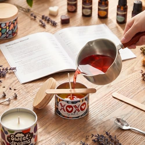 Blingfun Soy Wax Candle Making Kit, All-in-One Candle Making Kit for Beginners with Candle Making Pot, Wicks, Dyes & 12 Candle Tins, Practical DIY Candle Kit for Adults Gift Set (2LB+plu) - Image 6