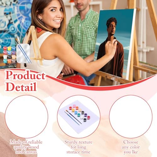 Zhanmai 20 Set Pre Drawn Canvas Painting Kit, Sweet Couples - Image 4