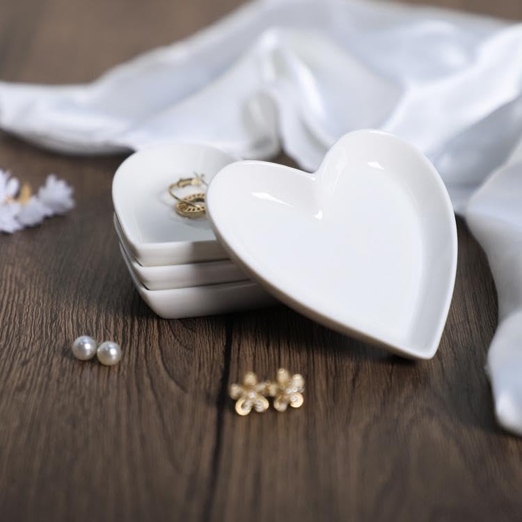 8pcs Ceramic Jewelry Dishes Heart Shape Jewelry Trays Storage Trays - Image 7