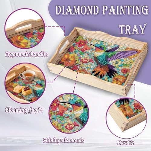 EWJRNSF Hummingbird Diamond Art Tray for Adults Gift Home Decor 9.8×13.8 in - Image 5