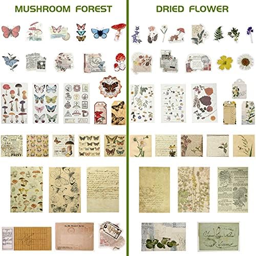 120 Pcs Vintage Aesthetic Scrapbook Kit Junk Journaling Supply with Retro Stamp Stickers,material Paper, Tag Card,hand Account Collage Card,pillow Box,twine Diary Supply Birthday Gift(Artsy Style) - Image 3