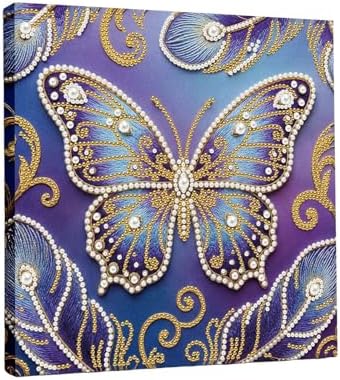 LQCrafK DIY Pearl Art Painting Handcraft Kit for Adults Beginners with Tools and Framed Painting, Creative Design,Self-Adhesive, Healing Stress-Relieving Home Wall Decoration-Butterfly by LQCrafK