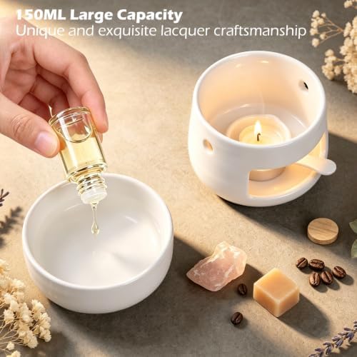Bighan Tea Light Candle Holder Ceramic Oil Burner Tealight Wax Warmer - Image 3