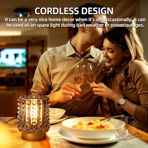 Battery Operated Lamp Timer, Small Cordless Lamp Decorative, Gray - Image 3