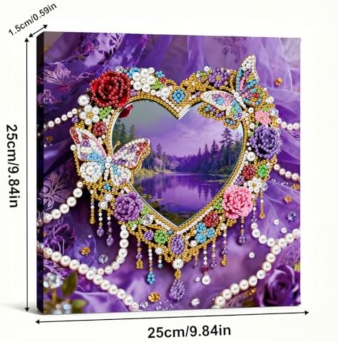 LQCrafK DIY 3D Pearl Art Painting Handcraft Kit for Adults Beginners, Home Wall Decoration, Creative Design Framed Painting with Tools-Mirror - Image 6