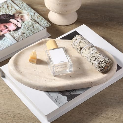 Koville Luxurious Natural Marble Vanity Tray, Cloud Shape Serving Stone Key Tray for Home Decor, 10" x 7" Marble Storage Trays for Bathroom, Stone Plate Holder for Perfume, Candle and Jewelry - Image 5