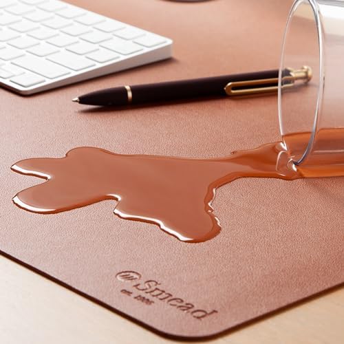 Smead Vegan Leather Desk Pad Mat, Office Desk Mat, Small, Saddle Brown - Image 5