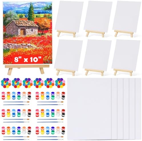 42 Pcs Sip and Paint Kit for Adults, Couples Painting Kit Date Night by Evatage
