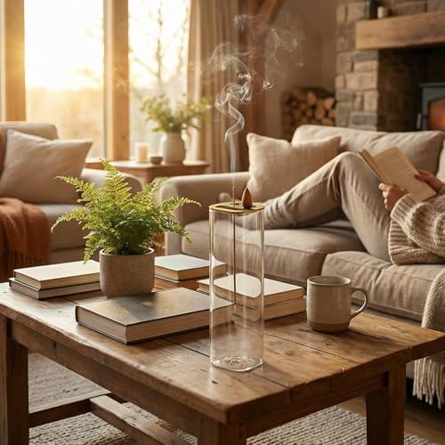 Ceremony Incense Holder, 2 in 1 Incense Burner for Sticks, Ash-Proof Glass Incense Burner for Meditation Yoga Spa Room Decor (2 in 1 Square) Ceremony Incense Holder, 2 in 1 - Image 5