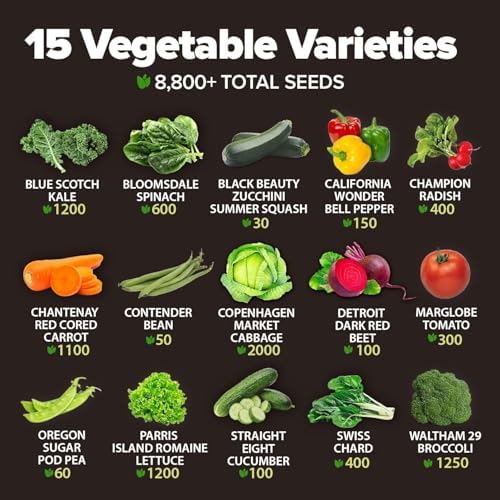HOME GROWN 15 Variety Survival Seed Vault, 8,800+ Vegetable Seeds - Image 3