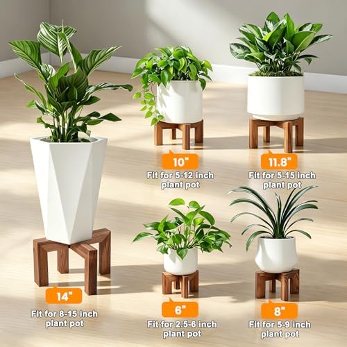 Vigordream Plant Stand, Indoor/Outdoor Wood Plant Holder, Flower Pot Stand - Image 4