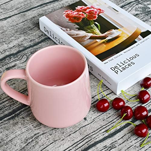Bosmarlin Large Glossy Ceramic Coffee Mug, Pink Tea Cup for Office and Home, 18 oz, Suitable for Dishwasher and Microwave, 1 Pack (Pink) - Image 2