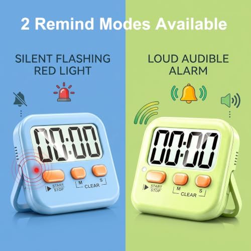 Antonki 2 Pack Digital Timer for Kids Classroom Kitchen Timers for Cooking - Image 5