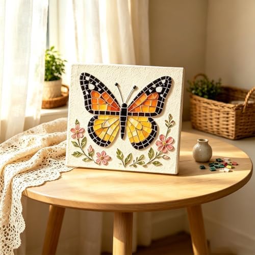 Garden Flowerpot Mosaic Art Kit Floral,Mosaic Art Kits for Adults，Style C by Unknown