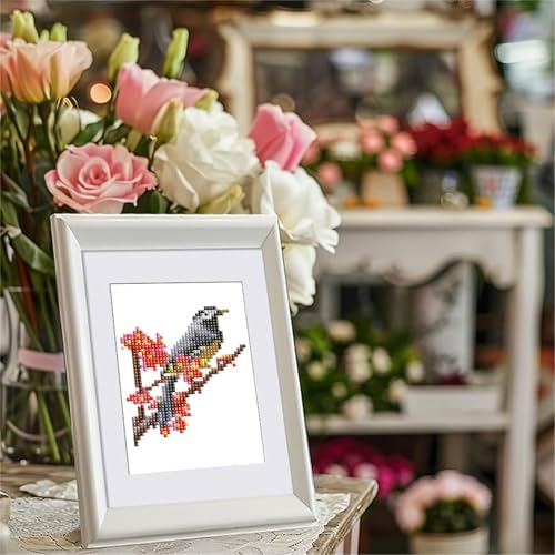Haocy 12pcs Bird Mini Diamond Art Kits for Adults,Small Diamond Painting Kits Quick Gem Art for Beginner,1-Hour Postcard-Style,Paint by Diamond Mosaic,Home Wall Decor (Bird) - Image 3