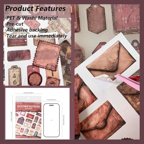PET Washi Journal Stickers for Scrapbooking,Label Scrapbooking Sticker Book - Image 6