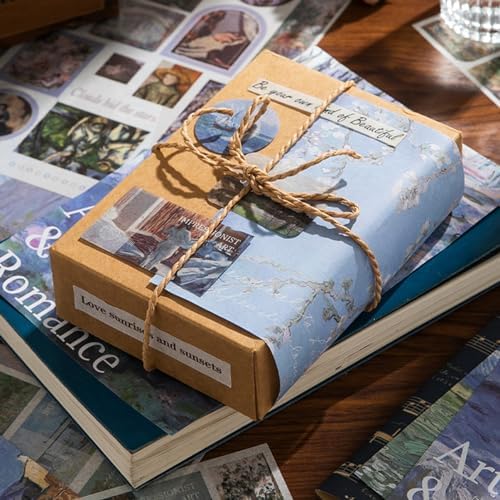 Vintage Scrapbook Stickers, 50 Sheets Aesthetic Oil Painting Sticker Book for Adults with 450pcs Washi Stickers and 20 Sheets Scrapbook Paper Ephemera Sticker Book for Junk Journal Journaling Supplies - Image 5