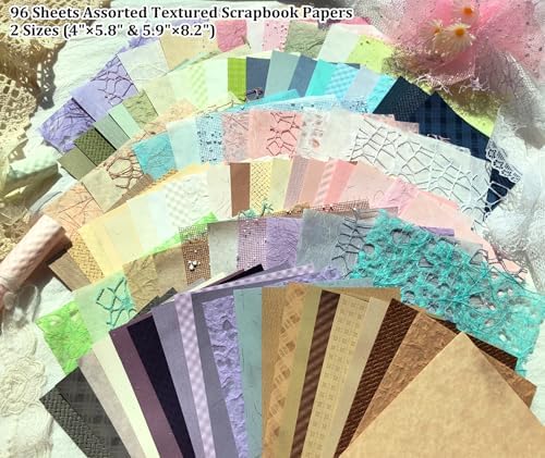 Flartmo Scrapbook Supplies Kit with 246 Sheets Textured & Floral Scrapbook Paper, 50 Pcs Flower Scrapbook Sticker & 3 Rolls Double-Sided Tape for Scrapbooking, Junk Journal, Card Making, Embellishment - Image 4